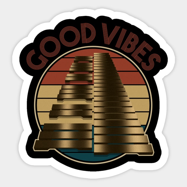 Retro Jazz Vibraphone Design Sticker by Crimson Lizard